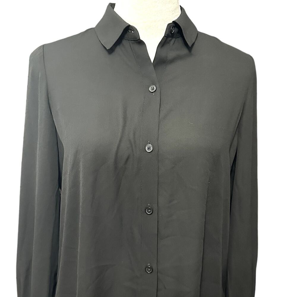 Halogen Collared Button Down Blouse Sheer Long Sl… - image 2
